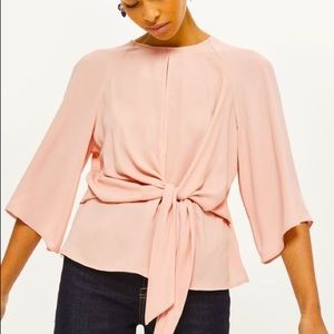 Topshop Pink/Blush Front Knot Kimono Top